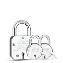 Link® (Atoot 75mm Lock Buy 1 Get 2 New Round 50mm Lock Free) | Double Locking | Steel Body | Hardened Shackle | 9 Brass Levers | (Pack of 3) Made in India
