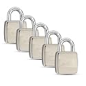 Link® Hi-Tech 60mm Padlocks 5Pcs-Set | Stainless Steel Body | Hardened Shackle | 3 Silver Keys with Hi-Tech Nickle & Keychain | Made in India| 3Keys for Each Padlock