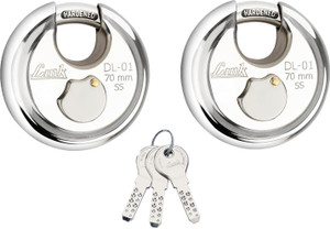 link hi-tech 70mm round padlock 2pcs-set combo padlock silver
