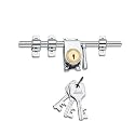 Link 14-Inch Kadi-Tala Rod Lock | Steel Body with Brass Levers | Includes 3 Keys | Heavy-Duty Door Lock | Silver Finish | 5-Year Warranty