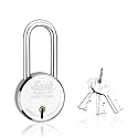 Link Locks| Round 65MM Long Shackle Padlock with 3 Keys |Lock for Main Door, Gate, Shops, Office| Silver Finish |2 Years Warranty