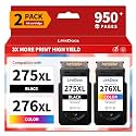 LinkDocs 275XL 276XL Ink Cartridge Combo Pack Remanufactured Replacement for Canon PG-275 CL-276 275XL 276XL used with PIXMA TS3520 TS3522 TS3500 TR4720 TR4722 TR4700 TS3700 Printers(1 Black, 1 Color)