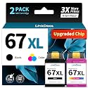LinkDocs 67xl Ink Cartridges Combo Pack Remanufactured Replacement for HP Ink 67 Work with HP DeskJet 2855e 2800e 2755e Envy 6055e Pro 6400 6455 DeskJet 2732 2752 Printers (2-Pack Black&amp;Tri-Color)