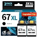 LinkDocs Ink 67 Black Remanufactured HP 67XL Ink Cartridges Replacement for HP 67 Used with HP Envy 6000 6055 6052 6058 6075 Envy Pro 6400 6455 6452 6458 Printer(2 Black)