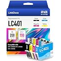 LinkDocs LC401 Ink Cartridges Compatible Replacement for Brother LC401 LC401XL to Use with Brother MFC-J1010DW MFC-J1170DW MFC-J1012DW Printer (Black Cyan Magenta Yellow 4 Pack)