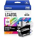 LinkDocs LC401XL Black High Yield Compatible Ink Cartridges Replacement for Brother LC401 LC401XL BK to Use with Brother MFC-J1010DW MFC-J1170DW MFC-J1012DW Printer