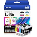 LinkDocs LC406 Ink Cartridges Compatible Replacement for Brother LC406 LC406XL Compatible with Brother MFC-J4535DW MFC-J4345DW MFC-J4335DW MFC-J5855DW MFC-J5955DW MFC-J6555DW (4 Color)
