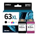 LinkDocs Remanufactured HP 63xl Ink cartridges Black and Color Replacement for HP 63 63XL Work with HP OfficeJet 3830 5255 5258 Envy 4520 4512 DeskJet 1112 1110 3630 Printer