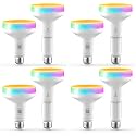 Linkind Matter BR30 Smart Light Bulbs, Alexa/Apple/Google Home, 8 Pack