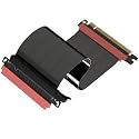 LINKUP - AVA5 PCIE 5.0 Riser Cable (Open Box) | RTX5090 RX9070 GPU Ready | x16 128GB/s Speed | Compatible with PCIe 4.0 | Designed for ITX | Single Reverse Straight, Black 23cm (Total Length 27.5cm)
