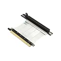 LINKUP - Ultra PCIe 4.0 X16 Riser Cable [RTX4090 RX6950XT x570 B550 Z690 Tested] Shielded Vertical Mount Gaming PCI Express Gen4┃Universal 90 Degree Socket (5cm/1.96") 3.0 Gen3 Compatible┃White