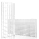 LINLAN 4 Pieces 5.9x11.8in (15X30cm) Aquarium Grid Plastic, Fish Tank Divider, Egg Crate for DIY Filtration and Bottom Protection in Aquascaping(White-No Accessories)