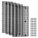 LINLAN 4 Pieces High-Density Aquarium Grid Plastic with 24 Brackets, Fish Tank Divider, Egg Crate for DIY Filtration and Bottom Protection in Aquascaping