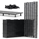 LINLAN 8 Pieces High-Density Aquarium Grid Plastic with 48 Brackets, Fish Tank Divider, Egg Crate for DIY Filtration and Bottom Protection in Aquascaping