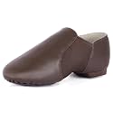Linodes Leather Jazz Shoe for Girls and Boys Slip on Unisex Dance Shoes