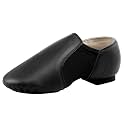 Linodes Leather Jazz Shoe for Girls and Boys Slip on Unisex Dance Shoes