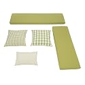 Linon Harris Apple Green 2 Piece Nook Cushion Set with 3 Coordinating Accent Pillows by Linon - Only Fits Harris Nook Collection