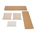 Linon Harris Beige 2 Piece Nook Cushion Set with 3 Coordinating Accent Pillows by Linon - Only Fits Harris Nook Collection