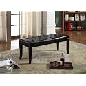 Tufted Bench, Faux Leather, Espresso