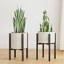 Linpla 2-Pack Adjustable Metal Plant Stands Indoor and Outdoor