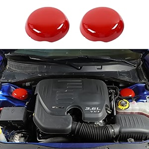 linskip abs car engine compartment suspension cover decoration trim interior accessories 2pcs for challengercharger 2009-2022red