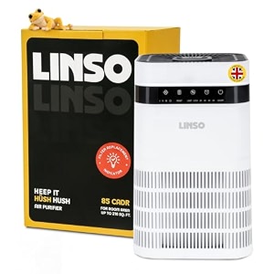 linso hush hepa air purifier for home amp bedroom 85 mh cadr 216 sq ft  a brand of uk  aroma diffuser child lock amp timer  quiet sleep mode with filtration for babies pets dust amp smoke