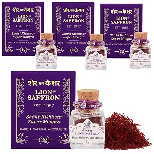 lion brand saffron 8g a original shahi kishtwar jammu mongra saffronkesar for pregnant women kids biryani milk tea and gifting pack of 4 4 x 2grams 8g