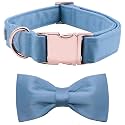 Lionet Paws Dog Collar Bowtie - Comfortable Silk Boy Dog Collar with Detachable Bow Tie for Puppy and Cat, Neck 8-12 Inches