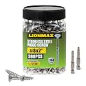 LIONMAX Stainless Steel Deck Screws 2 Inch, Wood Screws #8 x 2, 300PCS