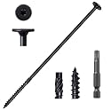 LIONMAX Structural Screws, #14 x 8 Inch Lag Screws for Timber, 50PCS, Black
