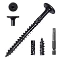 LIONMAX Structural Wood Lag Screws #14 x 2-7/8 Inch, 100PCS, Black