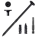 LIONMAX Structural Wood Screws #14 x 4-1/2 Inch, Lag Screws, 15-PCS, Black