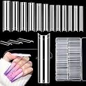 LIONVISON 504PCS Square Nail Tips: 3XL No C Curve Clear Nail Tips