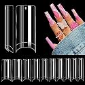 LIONVISON Long Square Nail Tips: 240PCS Tapered No C Curve Nail Tips