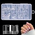 LIONVISON Short Square Nail Tips: 240pcs Half Matte Nail Tips