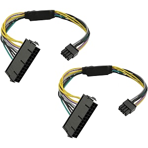 lipiworld 24 pin to 8 pin atx 24-pin to 8-pin 18awg power supply adapter cable for motherboards pack of 2yellowblueblack