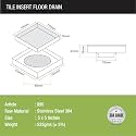 LIPKA 5 x 5 Square Floor Drain with Tile Insert | 304 Stainless Steel Bathroom Drain with Anti-Cockroach Trap | Invisible Shower Drain for Wet &amp; Dry Areas