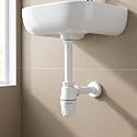 Lipka ABS Bottle Trap for Washbasins | Matte Finish Bottle Trap with Wall Flange and 12 Inches Pipe | Round | Ivory