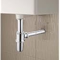 Lipka Arc Full Brass Bottle Trap/Brass BottleTrap Set with Outlet Pipe/Bottle Trap for Washbasins & Kitchen Sink (7 Inches) Silver