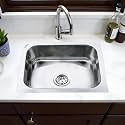 LIPKA Square Single Bowl 22 x 18 x 8 inches Kitchen Sink | Premium Stainless Steel Square Single Bowl Kitchen Sink | Glossy Finish | Kitchen Sink/Sink Coupling/Waste pipe