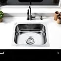 LIPKA Square Single Bowl 18 x 16 x 8 inches Kitchen Sink | Premium Stainless Steel Square Single Bowl Kitchen Sink | Glossy Finish | Kitchen Sink/Sink Coupling/Waste pipe