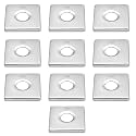 LIPKA Pack of 10 Stainless Steel 304 Grade (18/8) Chrome Plated Flange Square-CP