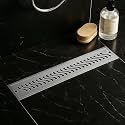 Lipka 304 Grade Stainless Steel Shower Drain Channel-Wave 18 x 5 inches with Collar (Side Hole)