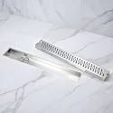 LIPKA Wave 24x5 Inches Shower Drain Channel | 304-Grade Stainless Steel 304-Grade Stainless Steel Linear Drain Channel for Bathroom | Water Drainer with Side Hole &amp; Cockroach Trap