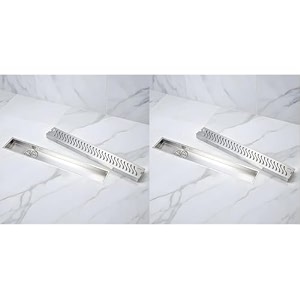lipka wave 40x5 inches shower drain channel  304-grade stainless steel 304-grade stainless steel linear drain channel for bathroom  water drainer with side hole amp cockroach trap pack of 2
