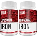 Liposomal Fe Iron Supplement for Women, 65 mg Iron Supplement with Folic Acid & Vitamin B12 for Men, Daily Blood & Energy Support for Adults Iron Deficiency 60 Softgels (2 Bottle)