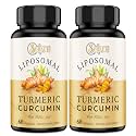 Liposomal Turmeric Curcumin Supplement - 2000mg, 95% Curcuminoid Extract with Piperine - 60 Softgels (2 Bottle)