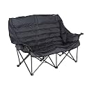Lippert Big Bear Dark Grey Folding Camping Loveseat with 500-lb. Weight Capacity, Durable Mesh Fabrics, High-Loft Cushioning, Dual Cupholders, Storage Pocket, Zippered Carrying Bag - 2023053717