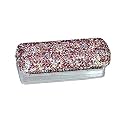 Lipstick Bling Rhinestone Crystal Case Storage Organizer Box with Mirror for Women's Lipstick Holder-Cosmetic Storage Kit (Pink)