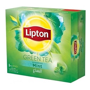lipton green tea refreshing mint 100 tea bags 150 gram